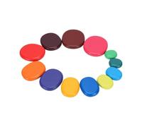 Cryfokt Pierres en Bois à Empiler pour Tout-Petits, 12 Blocs en Hêtre | Roches d\'équilibrage colorées, jouet de éducatif, avec finition lisse sans éclats pour les enfants d\'âge préscolaire