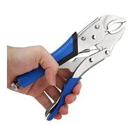Cryfokt Pince de Verrouillage de 10 Pouces, Revêtement Antirouille, Pince de Soudage Robuste à Ouverture Réglable, à Mâchoire Incurvée avec Poignée Traitée Thermiquement pour Rivetage, Soudage,