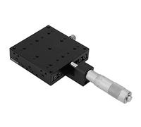 Cryfokt Platine Linéaire, Micromètre Manuel de Précision à Rouleaux Croisés 80 X 80 Mm pour Réglage Fin, avec Rail de Guidage Linéaire à Axe X Unique, pour Mesure Optique et Affic