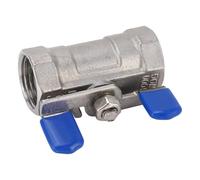 Cryfokt Poignée Papillon en Acier Inoxydable, Robinet à Bille 1/2 Pouces DN15 pour Pompe à Eau, Jardin, Gaz, Acier Inoxydable 304