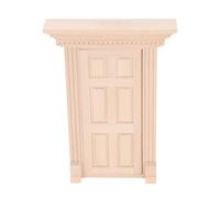 Cryfokt Porte de Maison de Poupée, Porte Miniature en Bois de Bouleau à Ouverture Extérieure à l'échelle 1:12, Non Peinte avec Balançoire Fonctionnelle pour Boîte de Scène de Poupée et Projets