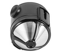 Cryfokt Porte-filtre à café Portable Réutilisable en Acier Inoxydable pour la Préparation du café Goutte à Goutte, écologique, Facile à Nettoyer, 1 unité, Noir, 12x7,5 Cm