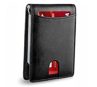 Cryfokt Portefeuille Ultra Fin en Cuir PU pour Hommes, Résistant à l'usure, Multi-Fentes pour Cartes, pour Un Usage Quotidien (Black)