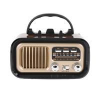Cryfokt Radio Vintage, Haut-Parleur Bluetooth Portable avec Bandes FM AM SW, Batterie Rechargeable et Panneau Solaire, Prise en Charge de la Carte TF USB, Lecture MP3, pour Camping en (Black)