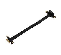 Cryfokt Rallonge Fiable à 90 Degrés pour PCI-E 1X Haute Vitesse avec Couvercle de Protection des Doigts doré, Châssis 1U/2U, Noir, 24 Cm