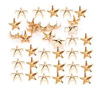 Cryfokt Rivets étoiles 200 Pièces Clous à Griffes étoiles à 5 Pointes de Haute qualité, Accessoires de Décoration pour Vêtements, Chaussures, Sacs en Cuir, 10MM Argent/or/noir/noir Pistolet (Alliage
