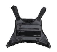 Cryfokt Sac de Poitrine, Sac de Poitrine de Sport Réglable avec 4 Bretelles, Design Réfléchissant, Imperméable et Anti-Rayures, de Gilet de Course Avant pour Cyclisme, Camping, (Grey)