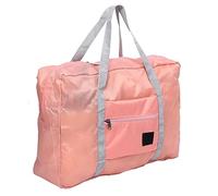 Cryfokt Sac de Voyage Pliable de Grande capacité avec Sangle de Chariot pour Bagages, Rangement Oxford pour Voyage, W nd, Escapade, Sac de Sport, Bleu Marine et Rose (Pink)