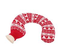 Cryfokt Sac D'eau Chaude en Forme de U de qualité Supérieure, 1 L, Injection D'eau Douce, pour le Cou et les épaules, pour Chaleur et Confort, Oreiller de Voyage, Housse Tricotée (Noeud papillon