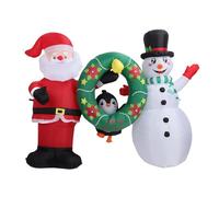 Cryfokt Santa Claus Gonflable Décoration Extérieure, Facile à Configurer Gonflable Bonhomme de Neige, de la Lumière de l'esprit avec Pieux de Sol, Résistant aux Intempéries Santa Géant (3)