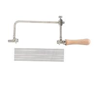 Cryfokt Scie à Manche en Bois Exquise pour la Fabrication de Bijoux, équipement Très Fiable avec Pièce Réglable, Recommandée pour le Bricolage du Bois (Arc de scie mobile avec manche en bois + 12