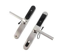 Cryfokt Serrure à Empreinte Digitale Réglable avec Mot de Passe, Design Moderne et élégant pour Balcon, Portes en Verre avec Cadre en Alliage D'aluminium, 100 Empreintes Digitales, 50 Cartes, 50