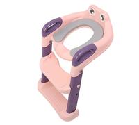 Cryfokt Siège de Potty Training pour Enfants avec Tabouret Pliant (Roseate) | Échelle de toilette pour tout-petits à hauteur réglable, coussinets antidérapants, coussin en PU, pour salle de bain