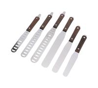 Cryfokt Spatule à Glaçage Droite en Acier Inoxydable, Outil de Décoration de Gâteau avec Manche en Bois, Spatules de Décoration de Glaçage pour la Cuisson, étalement du, Desserts, Pâtisseries et