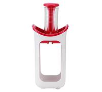 Cryfokt Squeeze Station Système de Presse-purée de Fruits Portable pour la Cuisine à Domicile, Pression en Caoutchouc Souple avec Base Antidérapante, 10 Pochettes Incluses - Bleu, Rouge rosé (#12)