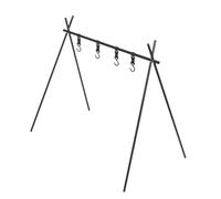 Cryfokt Support de Gril de Trépied de Batterie de Cuisine de Camping Portable pour Barbecue en Plein Air Pique-nique Crochets Réglables Alliage d'aluminium Stable 29,5 X 19,3 X 29,3 Pouces Charge