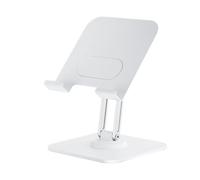Cryfokt Support de Tablette Pliable avec Rotation à 360 Degrés, Support Réglable pour la Maison et la Cuisine, Conception Portable en Alliage D'aluminium (White)