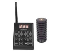 Cryfokt Système de Téléavertisseur de Restaurant, Système de Radiomessagerie sans Fil avec 10 Récepteurs de Disque et Clavier 999 Canaux, Alerte Sonore et Lumineuse, Longue Portée 1000 (#1)
