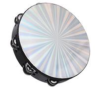 Cryfokt Tambourin coloré de 10 Pouces, Tambour à Main avec Jingles à Double Rangée, Parfait pour les Musiciens, en ABS, 1 Pièce