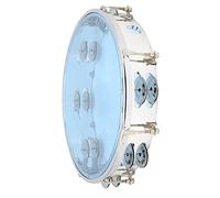 Cryfokt Tambourin MBAT 10 Pouces, Instrument de Percussion Réglable à Double Rangée pour Fête, Conception en ABS et Métal Durable (BLUE)