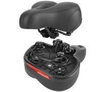 Cryfokt Tapis de Selle de Vélo de Montagne Ergonomique Réfléchissant avec Double Ressort pour Une Conduite de Nuit en Toute sécurité, Coussin de Siège de Vélo Respirant pour Une Conduite Longue