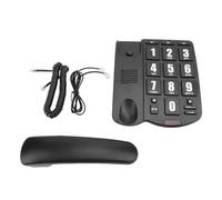 Cryfokt Téléphone Résidentiel Filaire, Numérotation Rapide à Gros Boutons avec Recomposition du Contrôle du Volume, Fonction Flash, Alerte Clignotante, Téléphone Mural pour Personnes âgées (Black)