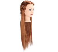 Cryfokt Tête de Mannequin de Coiffure de Haute qualité, Cheveux Châtain Clair, Tête de Mannequin de Formation pour le Tressage, pour les étudiants en école de beauté ou Toute Personne Souhaitant