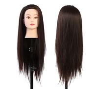 Cryfokt Tête de Mannequin pour Coiffeur, Cheveux épais, Nœuds, Idéale pour Couper, Tresser, Concevoir, Convient pour les Professeurs de beauté, les étudiants en cosmétologie.