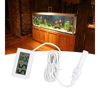 Cryfokt Thermomètre Numérique LED intégré, Hygromètre, Humidimètre, Compteur de Température Précis avec Sonde, Idéal pour les Reptiles, Affichage sur Tableau Blanc (WHITE)