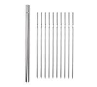 Cryfokt Ti Brochettes de Barbecue, Ensemble de Brochettes Rondes Portables avec Tube de Rangement Hermétique et Poignée Ergonomique, Tiges de Grillades Réutilisables pour le Camping (260mm)