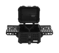 Cryfokt Top Case de Moto de 45 L, Coffre étanche Pliable et Extensible en Alliage D'aluminium avec Serrure de sécurité, Doublure en Cuir PU, 19,7 X 13,4 X 13,4 Pouces, pour Le Rangement (Black)