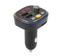 Cryfokt Transmetteur FM Bluetooth Double USB Chargeur Rapide Appel Mains Libres LED à Couleur Changeante pour Voitures
