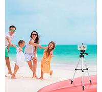 Cryfokt Trépied en Direct pour Téléphone Portable en Alliage D'aluminium 3110 argenté avec Poignée pour des Réglages Faciles, adapté à L'extérieur, aux Voyages et au Temps Trépied avec Niveau à