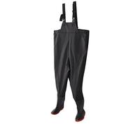 Cryfokt Waders de Pêche en Plein Air Respirant Poitrine Wading Pantalon Bas Pied Pêche Wader Pantalon pour Hommes Femmes Noir tricoté PVC + Tissu tricoté (Taille 41)