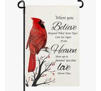 Cryfox Drapeau de jardin cardinal d'hiver Religion Drapeau décoratif pour jardin, porche, pelouse, ferme, décoration de Noël, double face, 30,5 x 45,7 cm