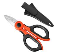 Crynvor Orange Noir Ciseaux, Coupe Cable Electrique, Ciseaux Fibre Optique pour Canal de Câble, Outillage Electricien, Outil Electricien Professionnel, pour Coupe de Tôle en Fer, Câble Optique