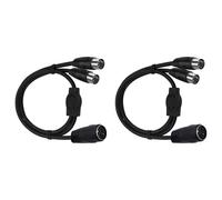 Cryofu Lot de 2 câbles adaptateurs répartiteurs MIDI DIN 5 broches mâle vers double 2 femelles, câble d'extension audio MIDI