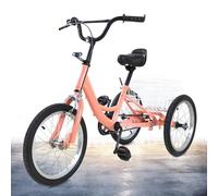 Cryonavehit Vélo Tricycle Vélo à 3 Roues à Vitesse Unique de 16 Pouces, Tricycle Enfant avec Panier (Orange Clair)