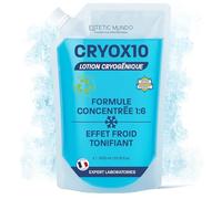 CRYOX10 Lotion Cryogénique Concentrée 1:6 - Cryothérapie Pro et à Domicile | Effet Froid Immédiat, Anti-Cellulite, Draineur | Jambes Lourdes, Muscles Fatigués | En Spray, Gaze, Bande 1000 ml