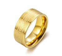 CRYPIN Bague pour Hommes maçonnique œil de Dieu en Acier Titane doré 8 mm Bague en Or corrosif 7-13