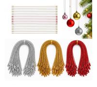 Cryptadg 300 Stück Ficelle de Noël Décoration, 20cm Polyester String Noel | Corde de Verrouillage à Pression, Ficelle de Suspension pour Ornements, pour Accrocher Décoration de Sapin de Noël