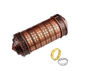 Cryptex Boîte de Puzzle Da Vinci Code Mini Serrure Cryptex avec Compartiments cachés Anniversaire de Saint Valentin Mystérieux Cadeau d'anniversaire pour la Famille et Les Amis