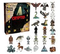 Cryptid Advent Calendars 2025, 24 Days Christmas Countdown Advent Calendars with 2D Acrylic Mythical Creature Ornaments for Kids Adults
