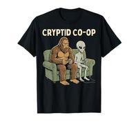 Cryptid Co-OP Sasquatch Bigfoot Alien Playing Video Games T-Shirt
