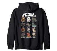 Cryptides du Monde Tableau des Monstres De Dessin Animé Sweat à Capuche