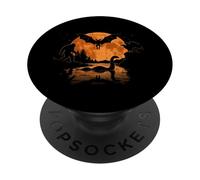 Cryptids Moon Scene Bigfoot Loch Ness Créature ailée PopSockets PopGrip Adhésif