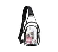 Cryptisg Bolsa de Pecho Transparente de PVC, 18.5 X 9 X 27cm | Riñonera Transparente Aprobada para Mujeres y Hombres, Para Eventos Conciertos Deportes Fútbol Béisbol Trabajo Escuela