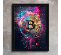 Crypto Bitcoin Print Poster Picture Bitcoin Artwork Print Office Home Bitcoin A3 Poster on Canvas - Décoration murale inspirante et motivante pour la vie quotidienne Citation encourageante de phrases