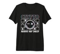 Crypto Makes Me Smile Blockchain Bitcoin HODL Crypto-Monnaie T-Shirt Haut de Gamme
