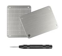 Crypto Porte-monnaie en acier Bitcoin - Porte-monnaie pour matériel de sauvegarde cold Wallet - Bitcoin Cryptocurrency - Compatible avec tous les matériels BIP39 (2 plaques)